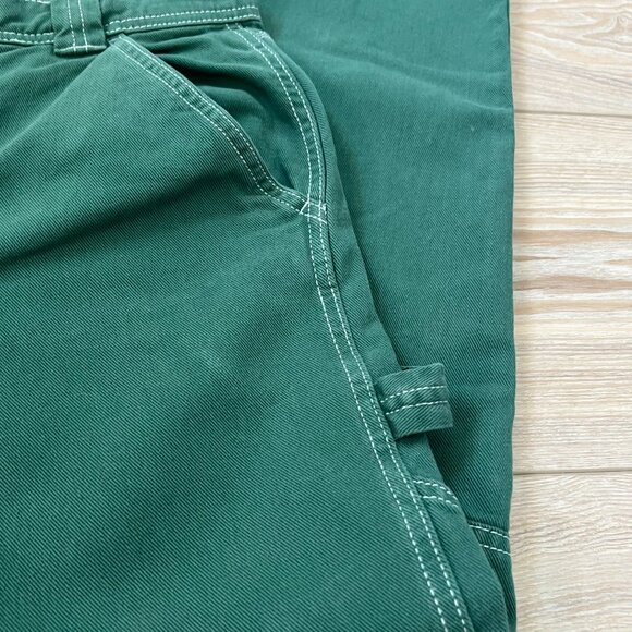 🌷Garage- Dani Carpenter pants / Straight Cargo Denim Jeans Bright Green … - Picture 3 of 15